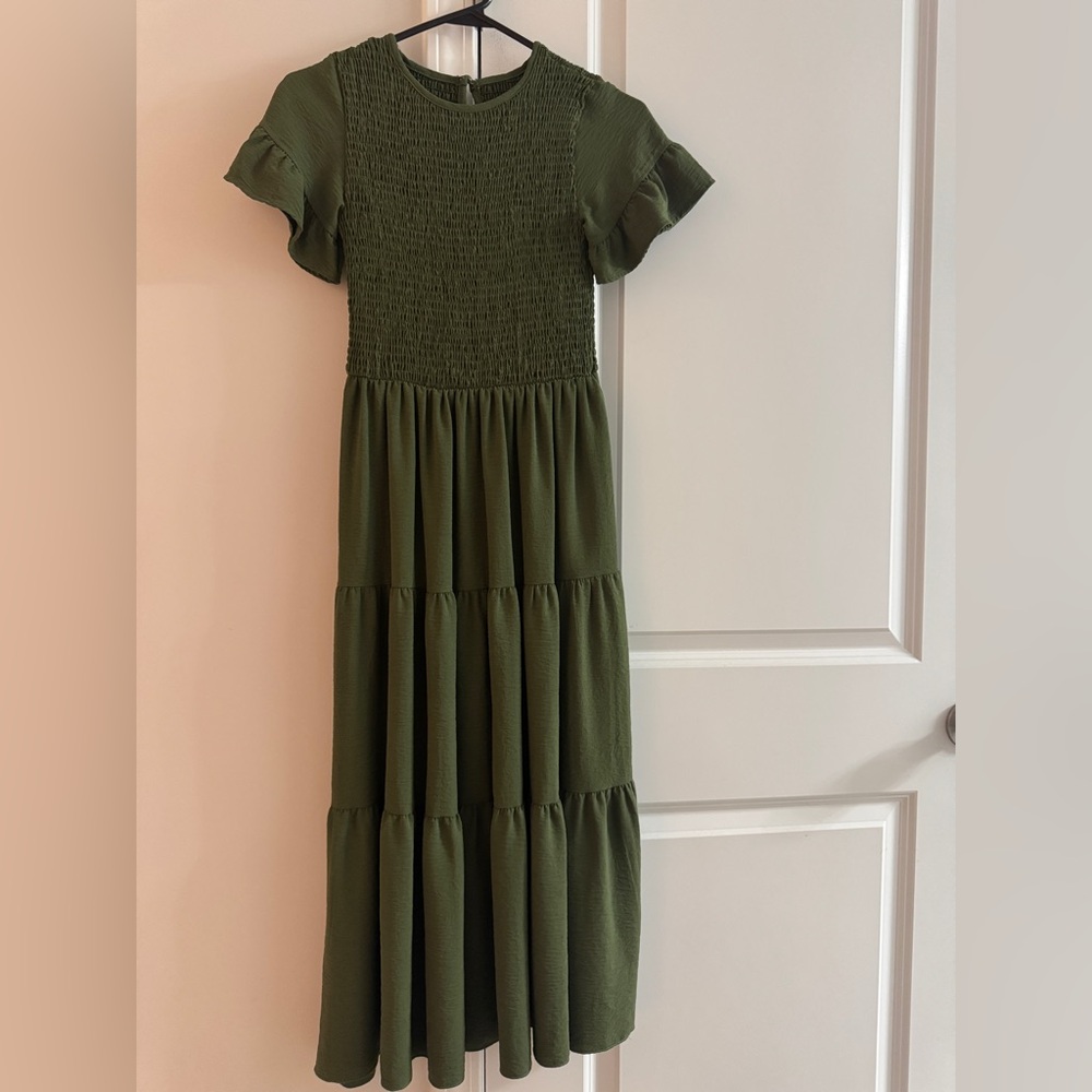 Charming Olive Green Dress